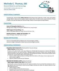 Physician CV with Military Background